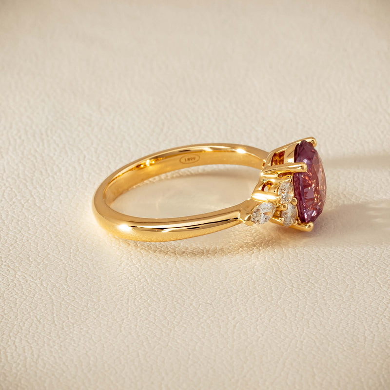 18ct Yellow Gold 2.49ct Padparadscha Sapphire Oriana Ring - Ring - Walker & Hall