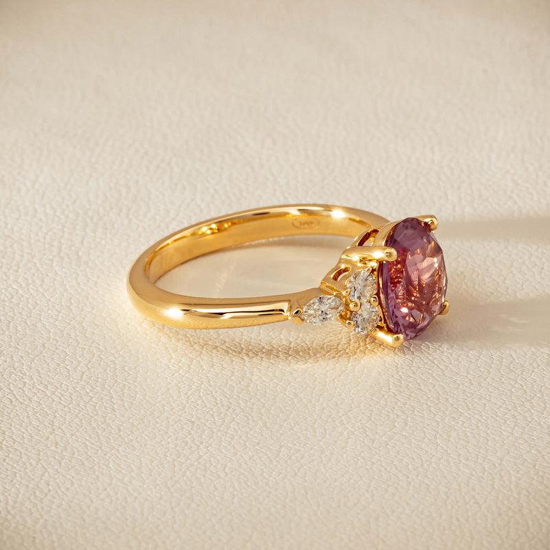 18ct Yellow Gold 2.49ct Padparadscha Sapphire Oriana Ring - Ring - Walker & Hall