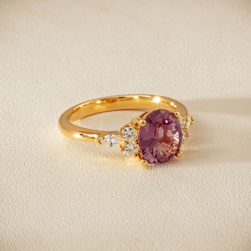 18ct Yellow Gold 2.49ct Padparadscha Sapphire Oriana Ring - Ring - Walker & Hall