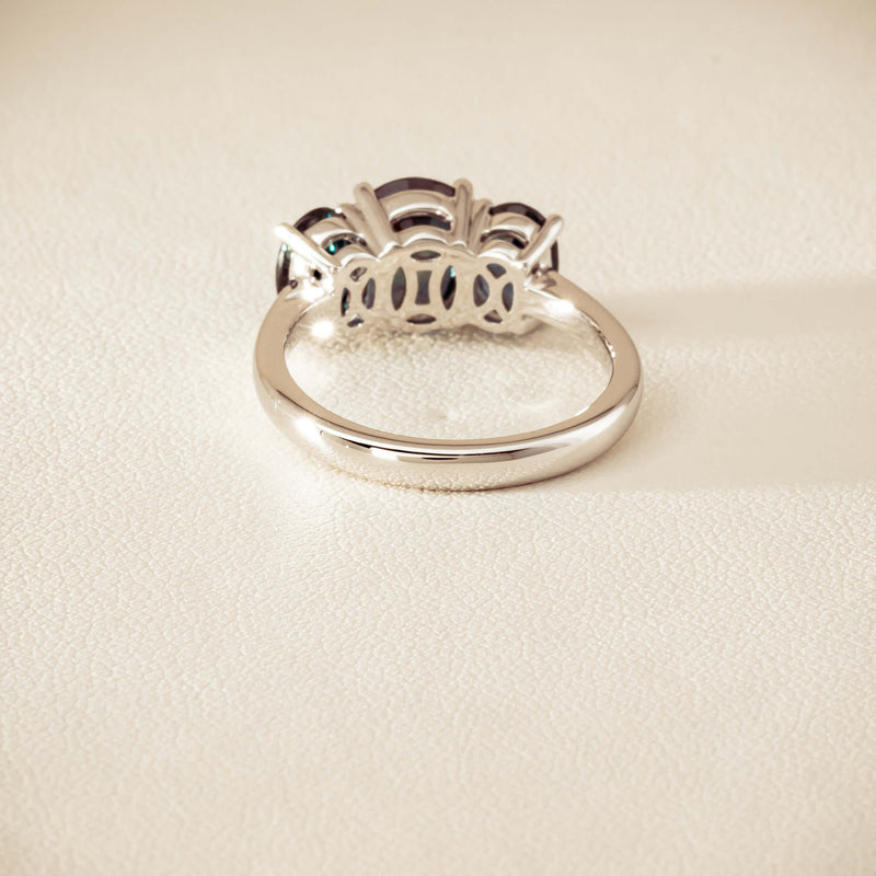 18ct White Gold 4.31ct Green Sapphire Odyssey Ring - Ring - Walker & Hall