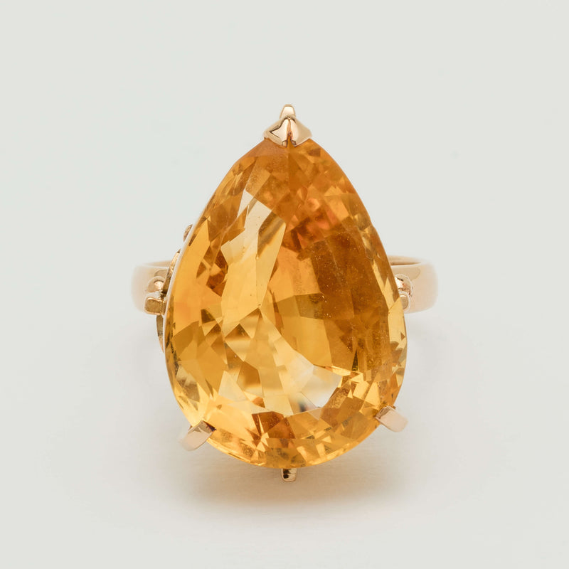 Deja Vu 18ct Rose Gold 5.50ct Pear Citrine Ring