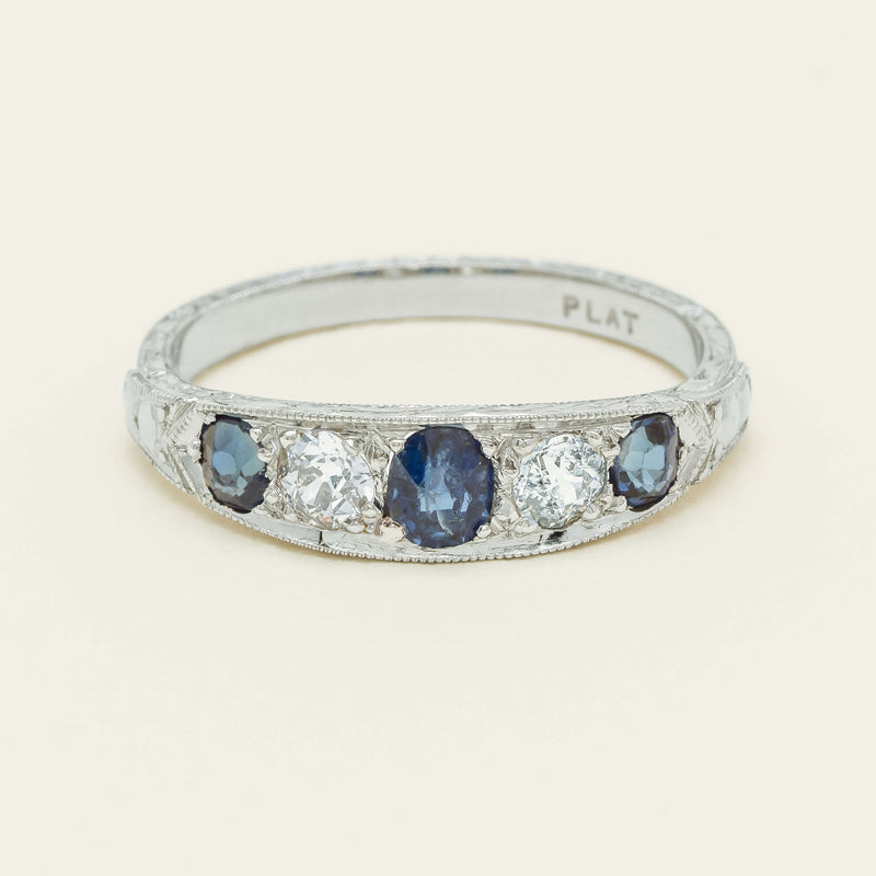 Deja Vu Platinum .83ct Sapphire & Diamond Ring - Ring - Walker & Hall