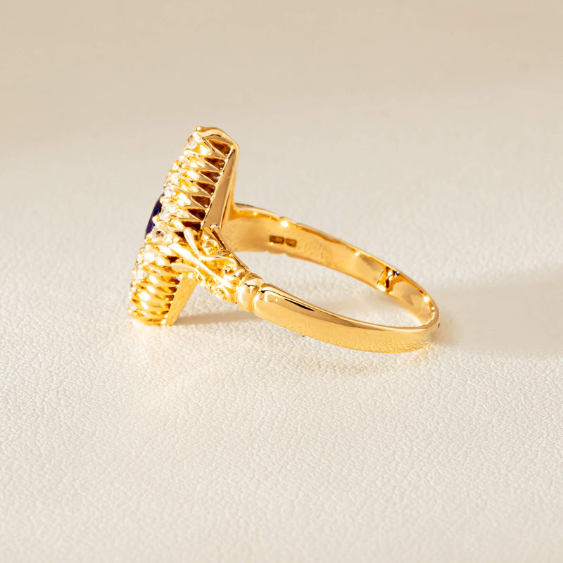 Deja Vu 18ct Yellow Gold .50ct Sapphire Marquise Ring - Ring - Walker & Hall