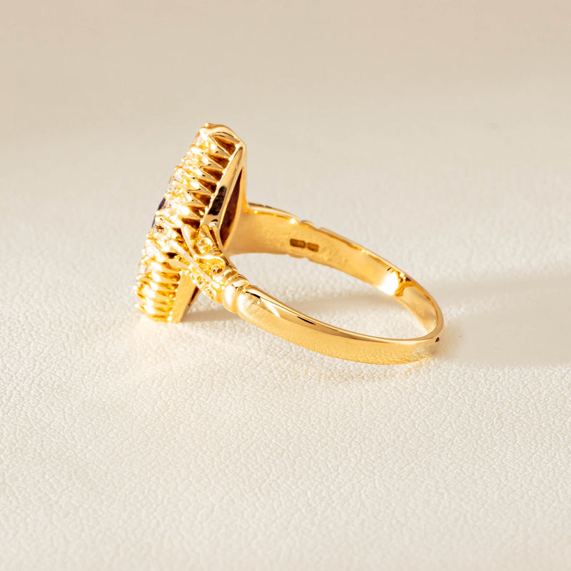 Deja Vu 18ct Yellow Gold .50ct Sapphire Marquise Ring - Ring - Walker & Hall