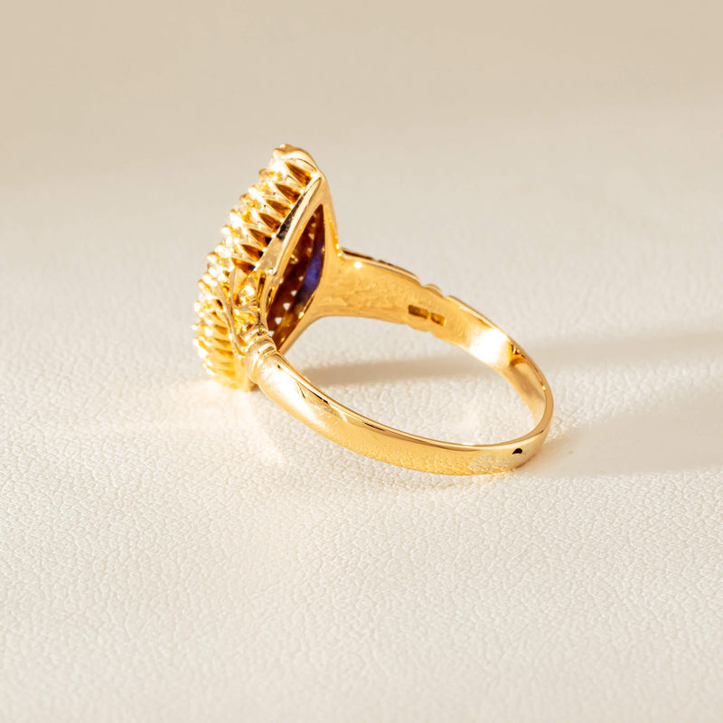 Deja Vu 18ct Yellow Gold .50ct Sapphire Marquise Ring - Ring - Walker & Hall