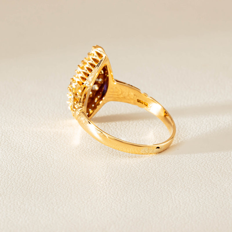 Deja Vu 18ct Yellow Gold .50ct Sapphire Marquise Ring - Ring - Walker & Hall