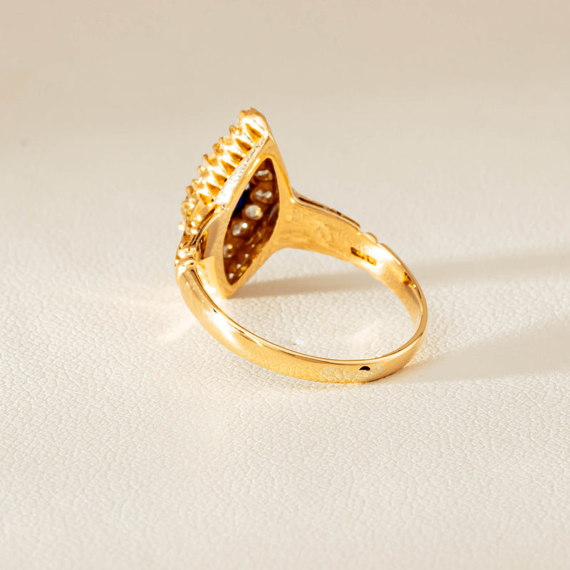 Deja Vu 18ct Yellow Gold .50ct Sapphire Marquise Ring - Ring - Walker & Hall