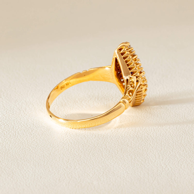 Deja Vu 18ct Yellow Gold .50ct Sapphire Marquise Ring - Ring - Walker & Hall