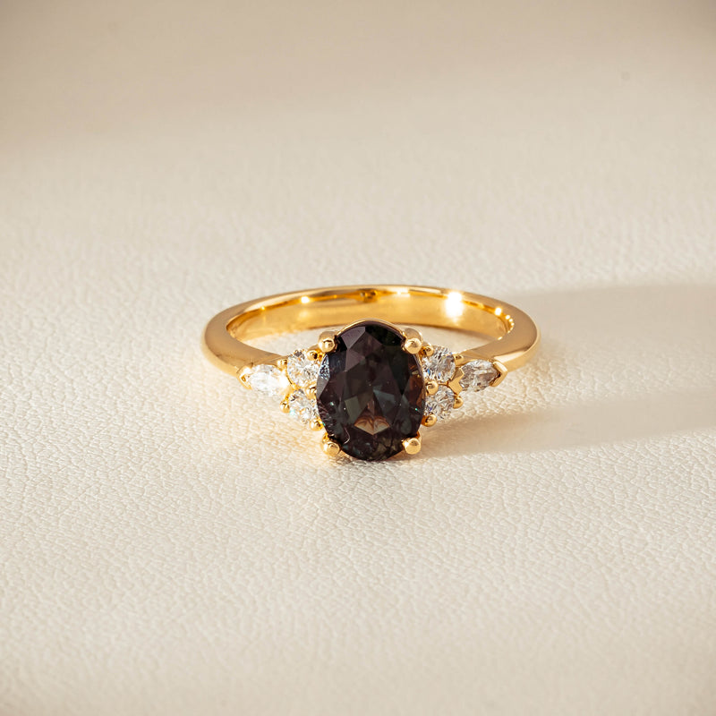 18ct Yellow Gold 2.20ct Green Sapphire & Diamond Oriana Ring