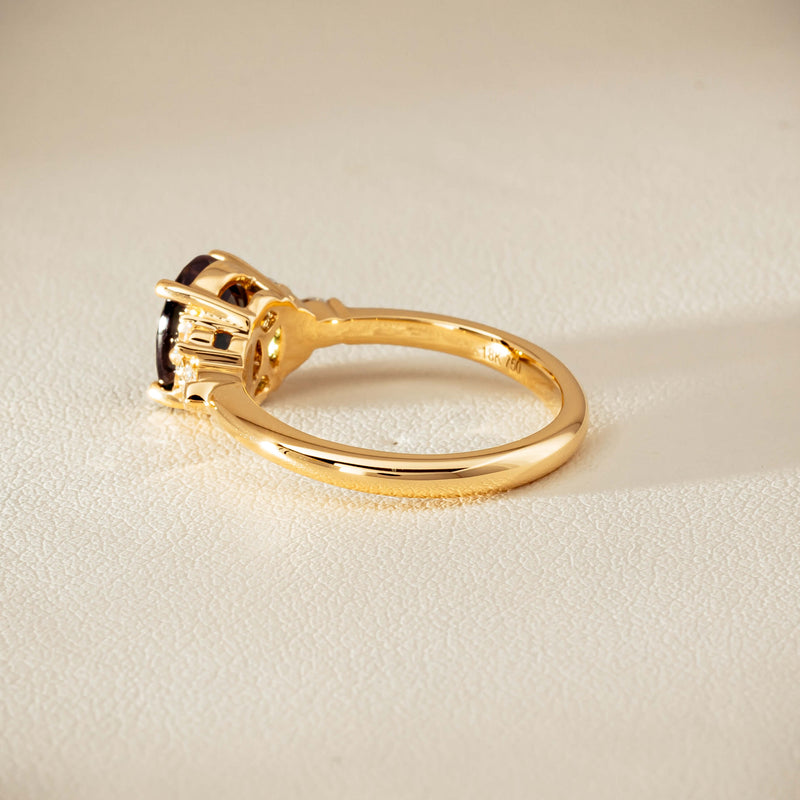 18ct Yellow Gold 2.20ct Green Sapphire & Diamond Oriana Ring