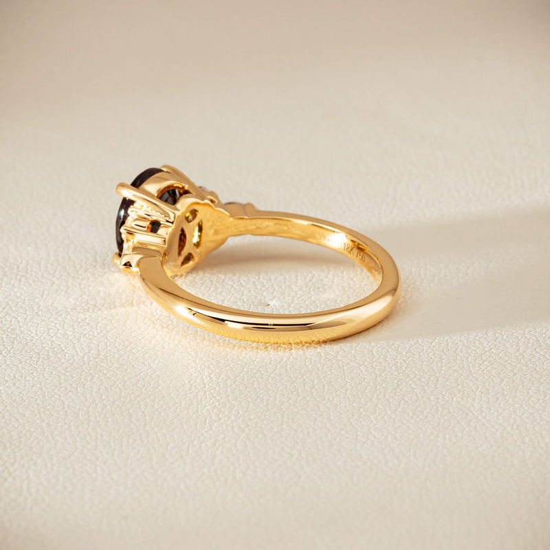 18ct Yellow Gold 2.20ct Green Sapphire & Diamond Oriana Ring