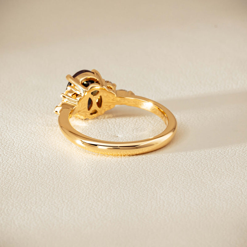 18ct Yellow Gold 2.20ct Green Sapphire & Diamond Oriana Ring