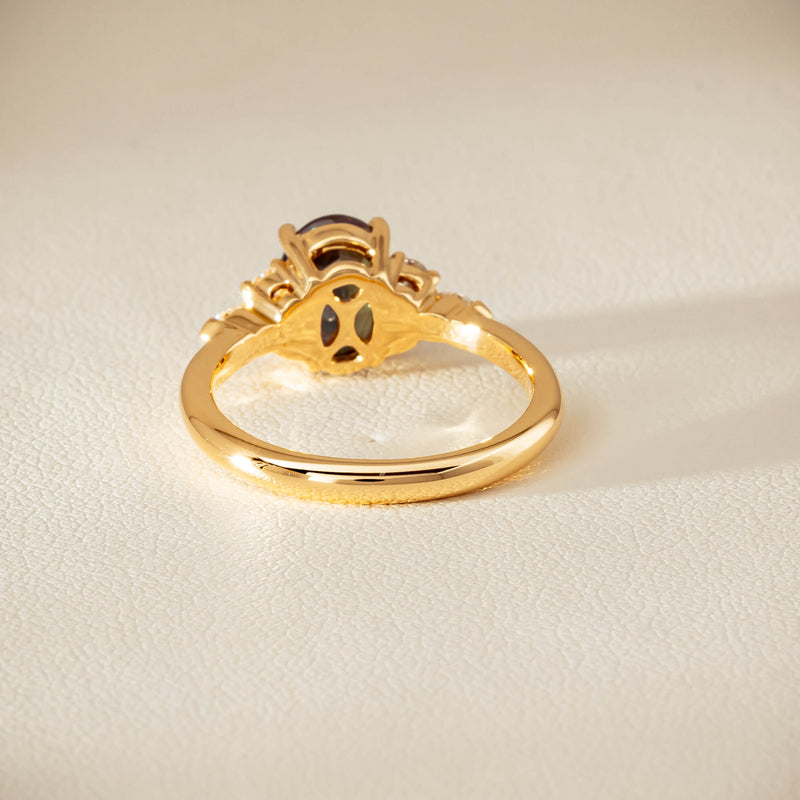 18ct Yellow Gold 2.20ct Green Sapphire & Diamond Oriana Ring