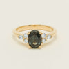 18ct Yellow Gold 2.20ct Green Sapphire & Diamond Oriana Ring