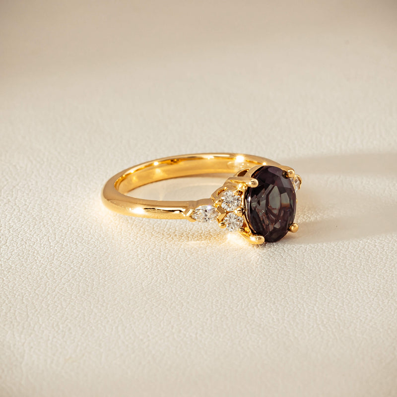 18ct Yellow Gold 2.20ct Green Sapphire & Diamond Oriana Ring