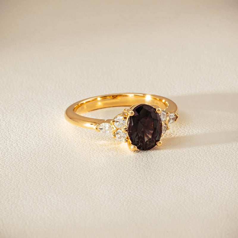 18ct Yellow Gold 2.20ct Green Sapphire & Diamond Oriana Ring
