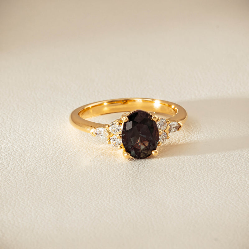18ct Yellow Gold 2.20ct Green Sapphire & Diamond Oriana Ring