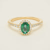18ct Yellow Gold .72ct Emerald & Diamond Mini Sierra Ring