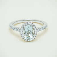 18ct White Gold 1.15ct Aquamarine & Diamond Sierra Ring