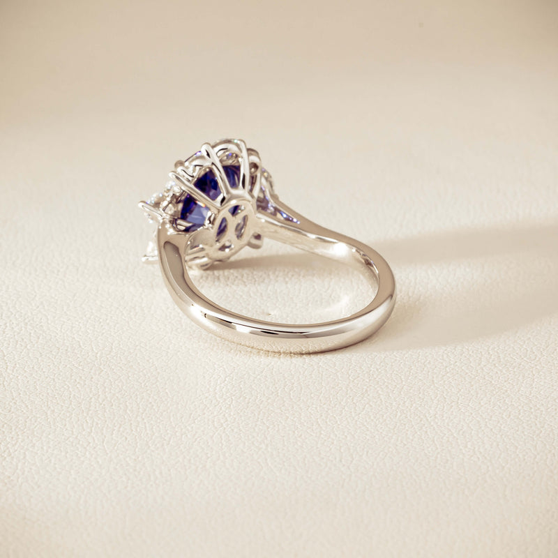 18ct White Gold 2.74ct Tanzanite & Diamond Seraphine Ring - Ring - Walker & Hall