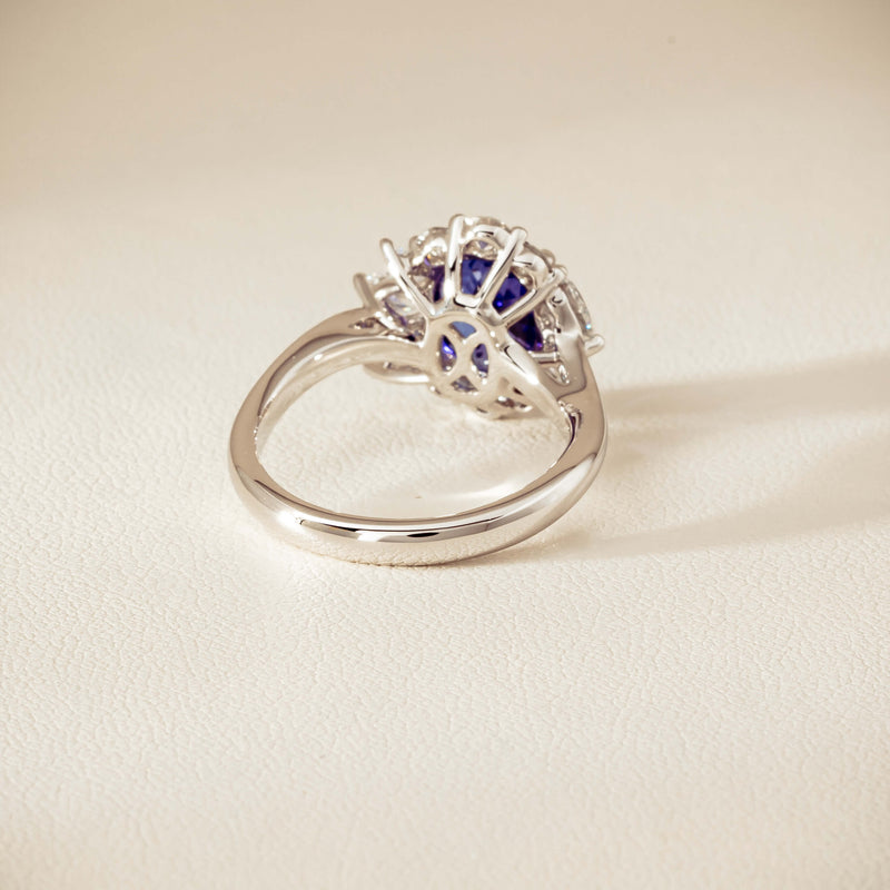 18ct White Gold 2.74ct Tanzanite & Diamond Seraphine Ring - Ring - Walker & Hall