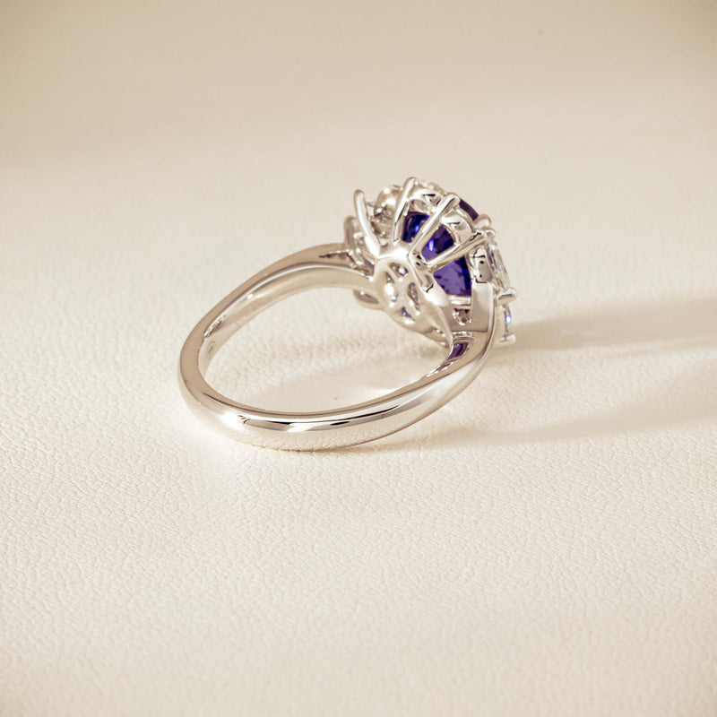 18ct White Gold 2.74ct Tanzanite & Diamond Seraphine Ring - Ring - Walker & Hall