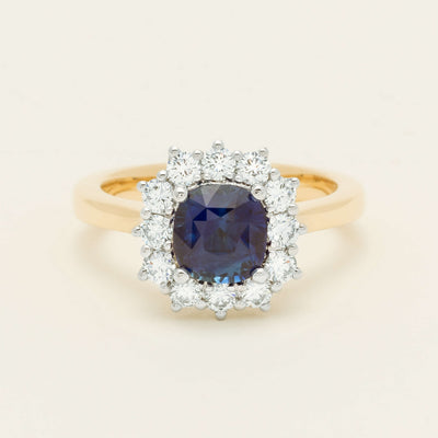 18ct Yellow Gold 2.00ct Sapphire & Diamond Belle Ring
