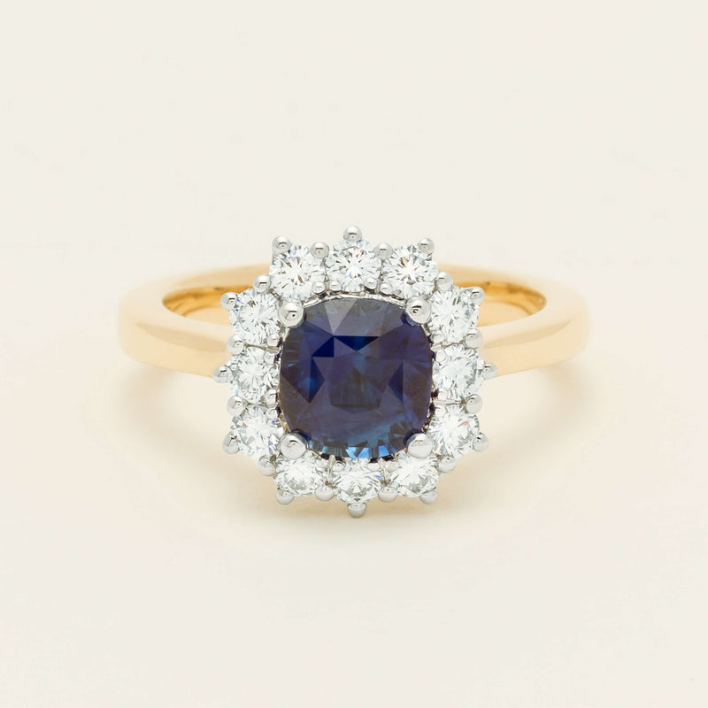 18ct Yellow Gold 2.00ct Sapphire & Diamond Belle Ring