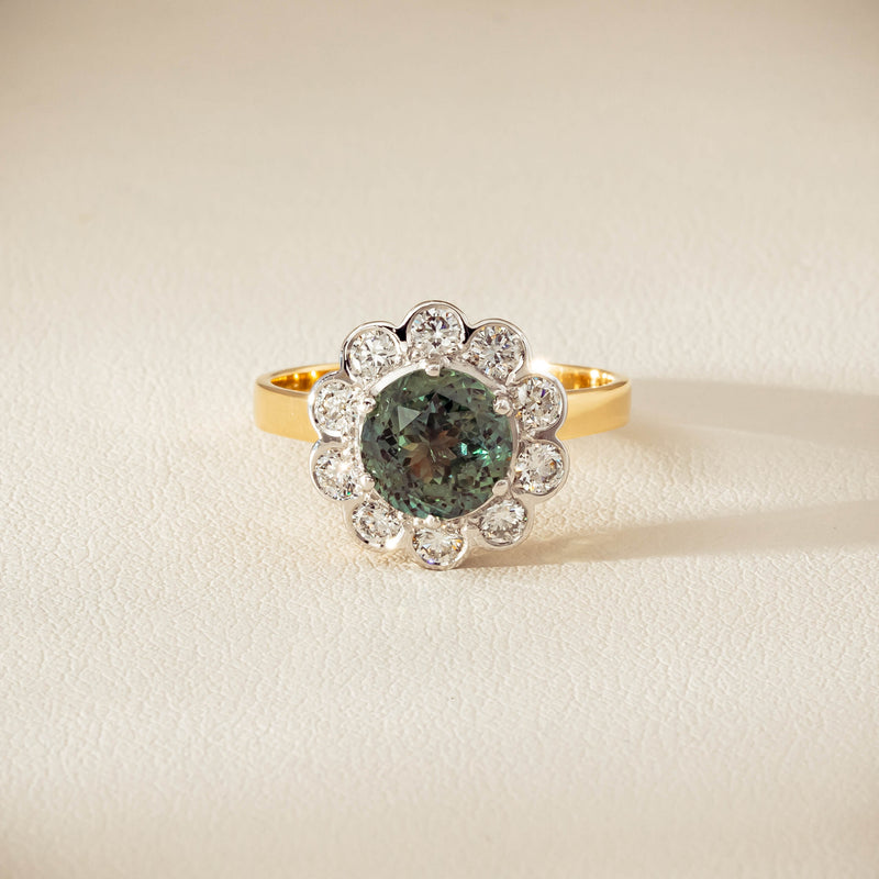 Deja Vu 18ct Yellow Gold 2.20ct Green Sapphire Ring - Ring - Walker & Hall