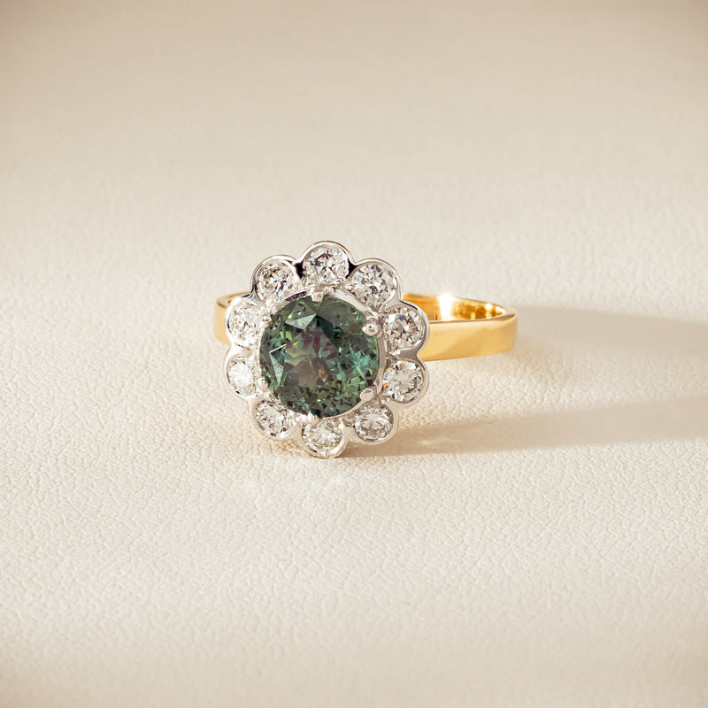 Deja Vu 18ct Yellow Gold 2.20ct Green Sapphire Ring - Ring - Walker & Hall