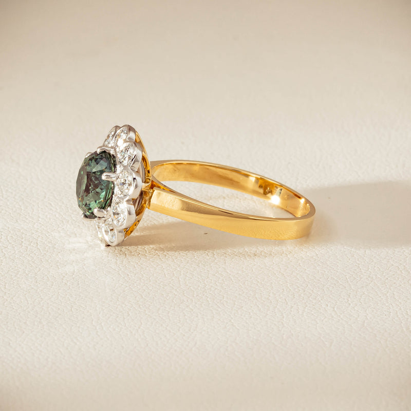 Deja Vu 18ct Yellow Gold 2.20ct Green Sapphire Ring - Ring - Walker & Hall