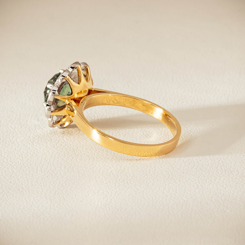 Deja Vu 18ct Yellow Gold 2.20ct Green Sapphire Ring - Ring - Walker & Hall