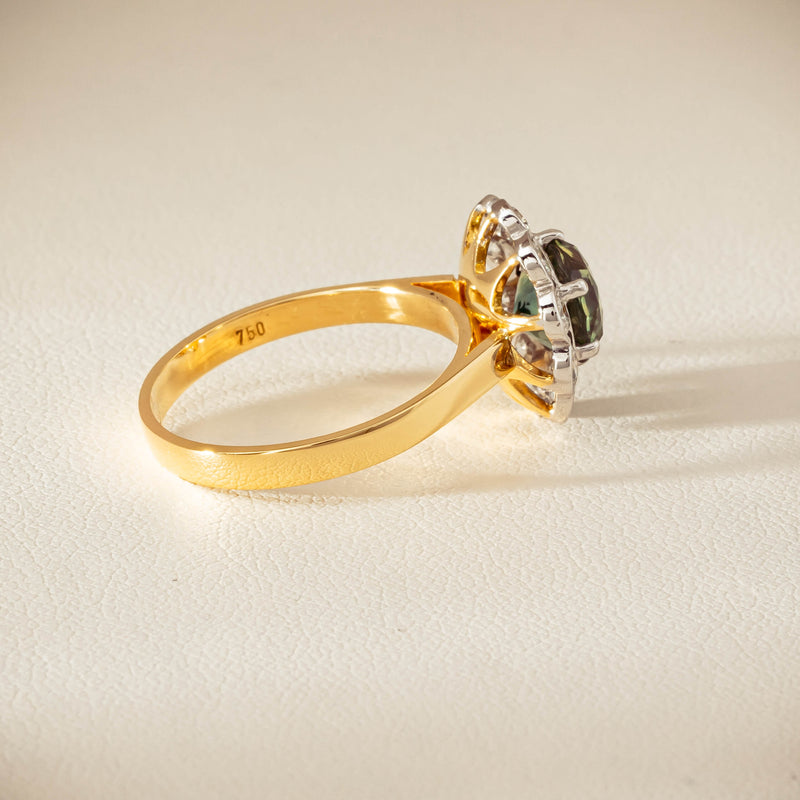 Deja Vu 18ct Yellow Gold 2.20ct Green Sapphire Ring - Ring - Walker & Hall