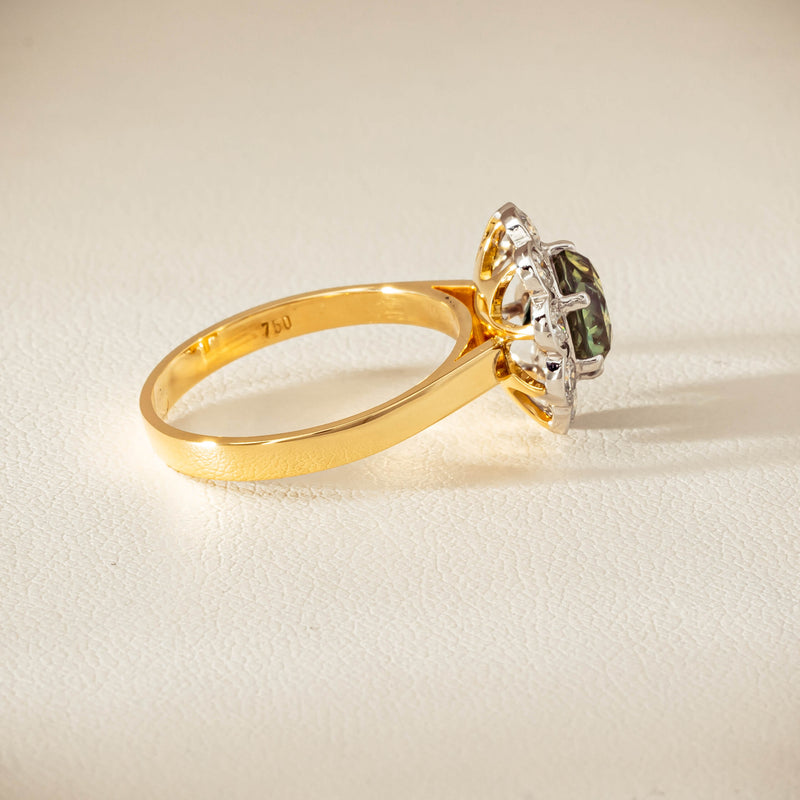 Deja Vu 18ct Yellow Gold 2.20ct Green Sapphire Ring - Ring - Walker & Hall