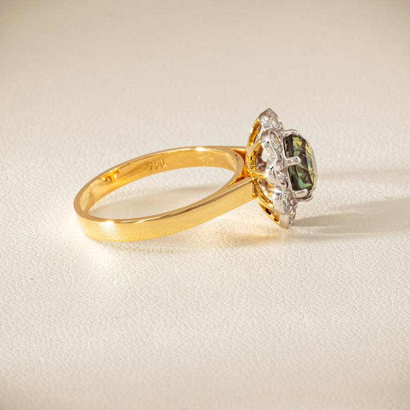 Deja Vu 18ct Yellow Gold 2.20ct Green Sapphire Ring - Ring - Walker & Hall