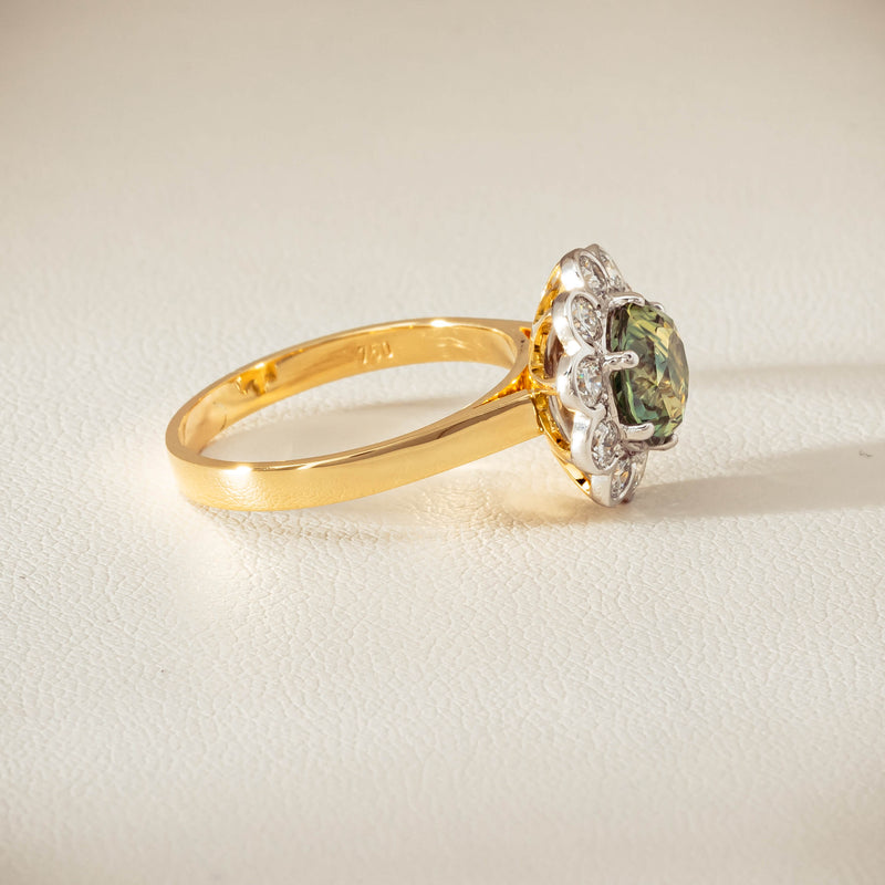 Deja Vu 18ct Yellow Gold 2.20ct Green Sapphire Ring - Ring - Walker & Hall