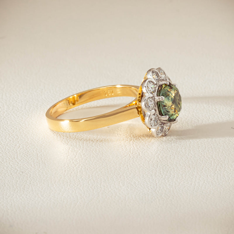 Deja Vu 18ct Yellow Gold 2.20ct Green Sapphire Ring - Ring - Walker & Hall