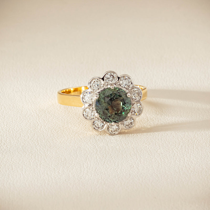 Deja Vu 18ct Yellow Gold 2.20ct Green Sapphire Ring - Ring - Walker & Hall