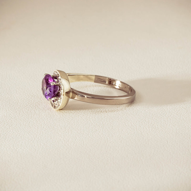 Deja Vu 18ct White Gold / Silver Amethyst & Diamond Ring - Ring - Walker & Hall