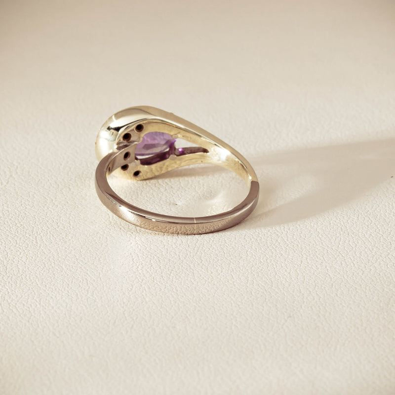 Deja Vu 18ct White Gold / Silver Amethyst & Diamond Ring - Ring - Walker & Hall
