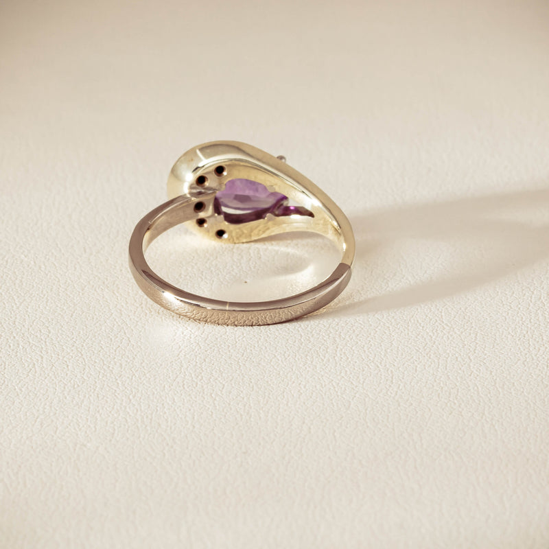 Deja Vu 18ct White Gold / Silver Amethyst & Diamond Ring - Ring - Walker & Hall