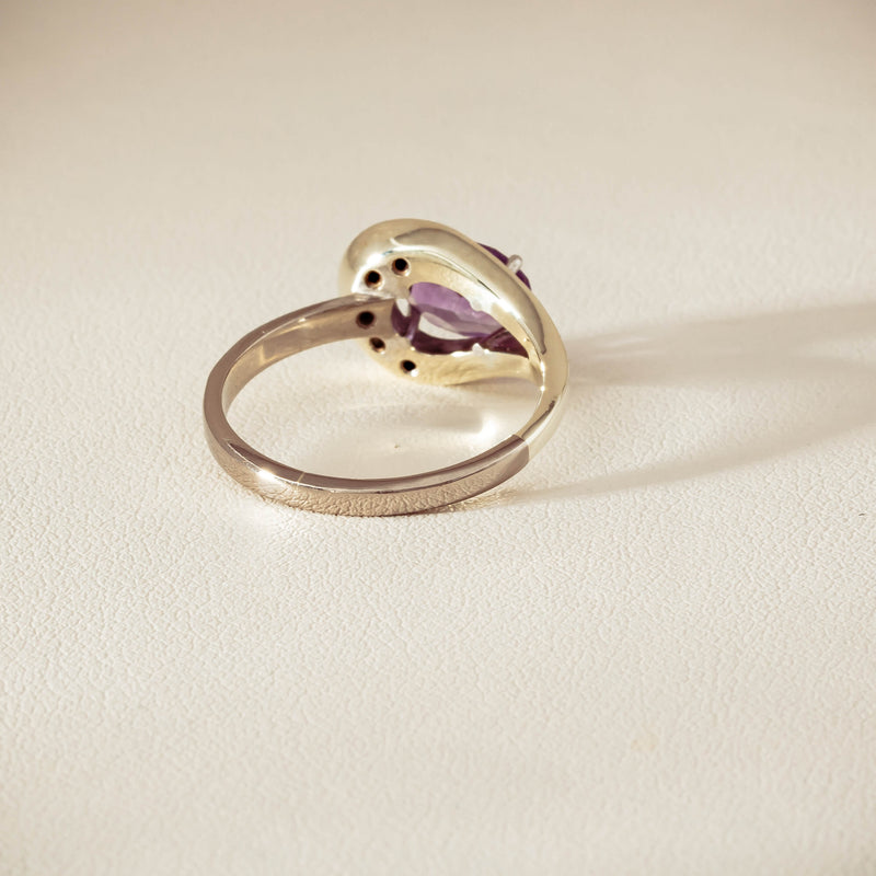 Deja Vu 18ct White Gold / Silver Amethyst & Diamond Ring - Ring - Walker & Hall
