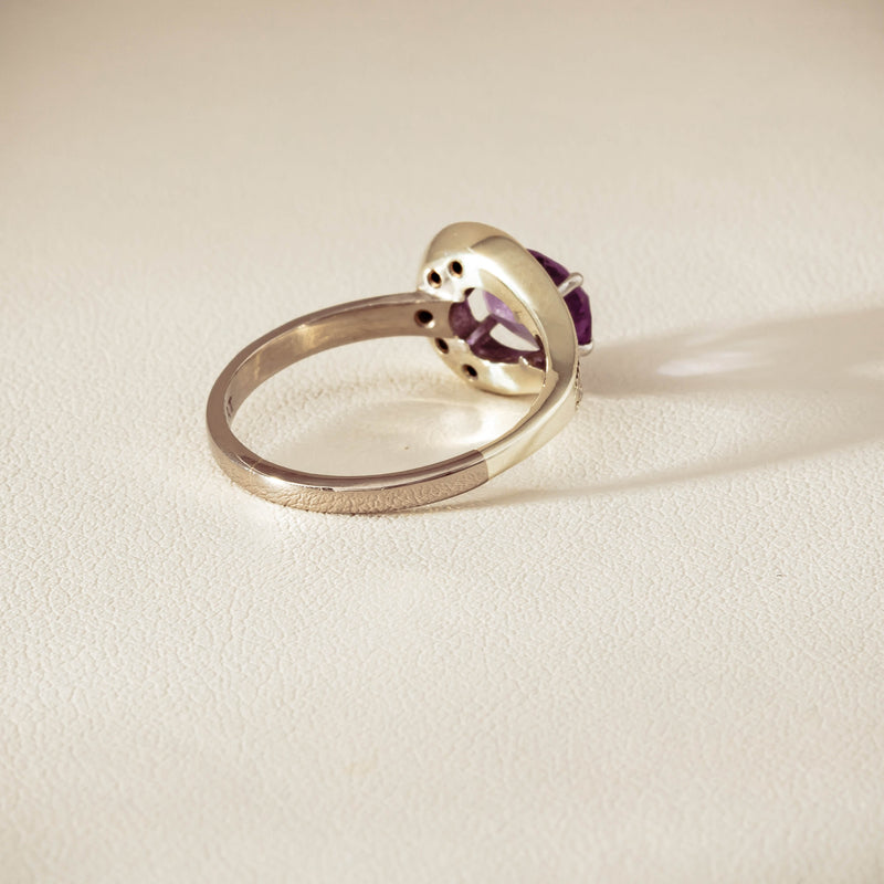 Deja Vu 18ct White Gold / Silver Amethyst & Diamond Ring - Ring - Walker & Hall