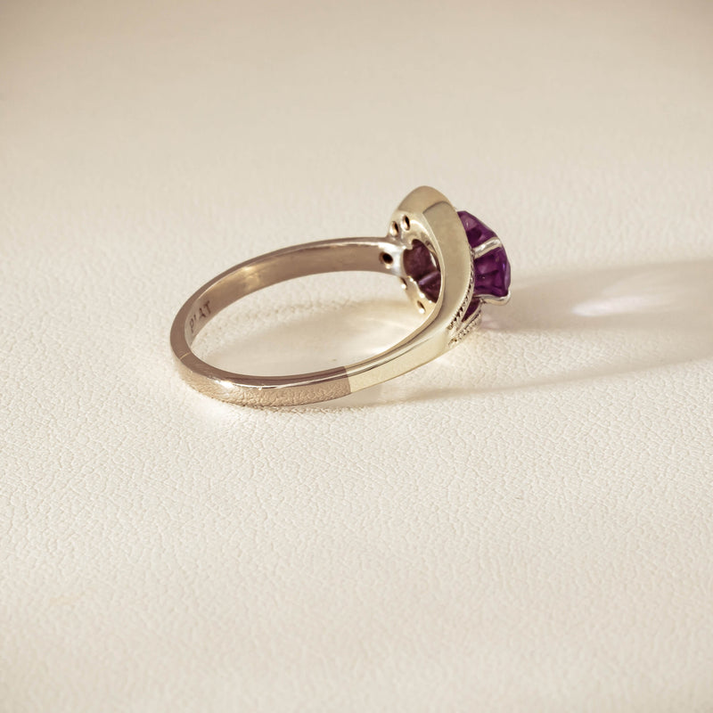 Deja Vu 18ct White Gold / Silver Amethyst & Diamond Ring - Ring - Walker & Hall
