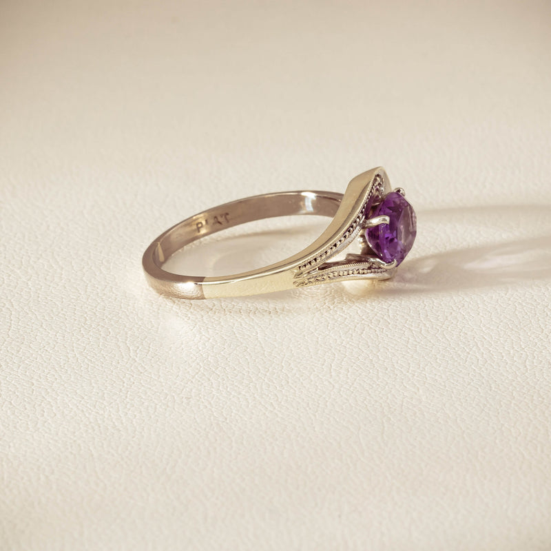 Deja Vu 18ct White Gold / Silver Amethyst & Diamond Ring - Ring - Walker & Hall