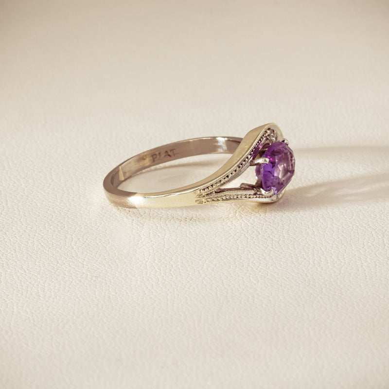 Deja Vu 18ct White Gold / Silver Amethyst & Diamond Ring - Ring - Walker & Hall
