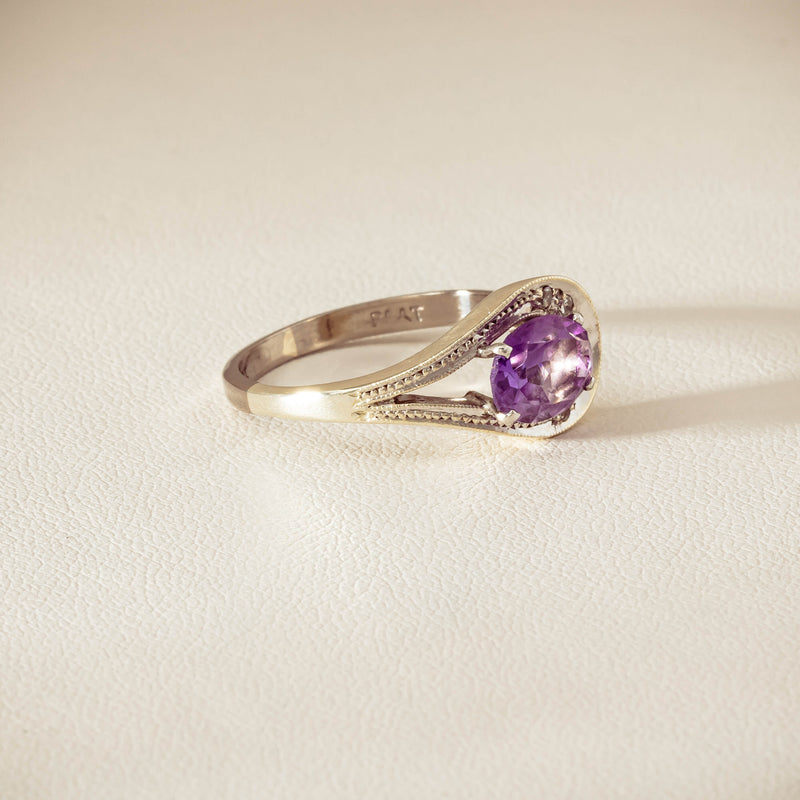 Deja Vu 18ct White Gold / Silver Amethyst & Diamond Ring - Ring - Walker & Hall