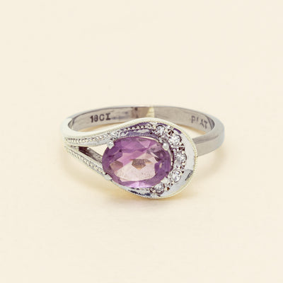 Deja Vu 18ct White Gold / Silver Amethyst & Diamond Ring - Ring - Walker & Hall