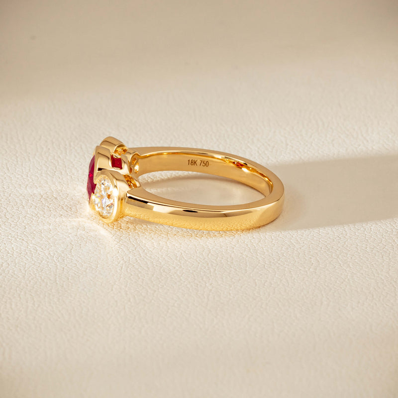 18ct Yellow Gold 1.30ct Ruby & Diamond Natalia Ring