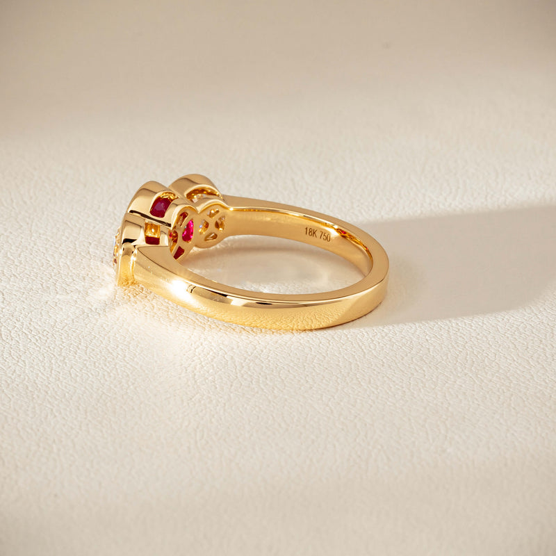 18ct Yellow Gold 1.30ct Ruby & Diamond Natalia Ring
